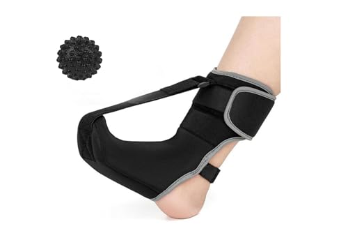Plantar Fasciitis Night Splint Sock: Unisex Plantar Fasciitis Brace with Massage Ball for Foot Pain Relief by Plantar Fasciitis Achilles Tendonnitis Foot Drop Heel Spur Flat Arch - S/M