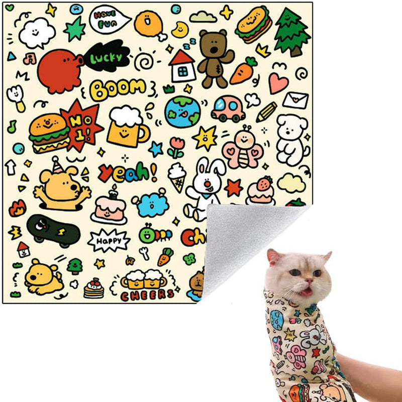 Cat Grooming Wrap,Cat Wrap for Cutting Nails,Cat Restraint for Nail Clipping, Cat Restraints for Grooming Anti-Scratch/Escape Self-Adherent Cat Swaddle Wrap Calming & Holding Cat(M (Within 9.9lbs)) M (within 9.9lbs) - BeesActive Australia