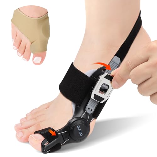 TUOB Bunion Corrector for Women & Men Big Toe, Toe Straightener Device with Adjustable Bunion Splint, Bulit in Silicone Bunion Pad Benefit for Pain Relief