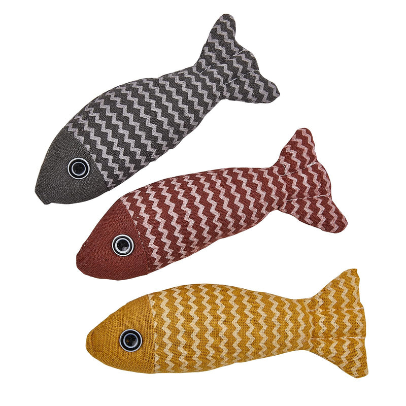 Cat Toys Saury Fish, 3 Pack Catnip Crinkle Sound Toys, Soft and Durable, Interactive Cat Kicker for Indoor Kitten Exercise - BeesActive Australia