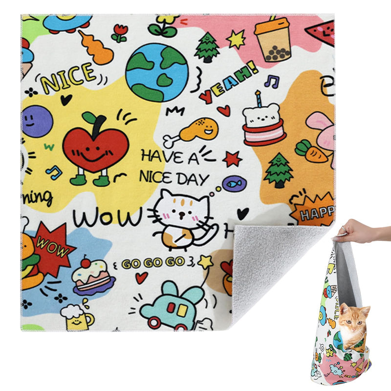 AGLOO Cat Grooming Wrap Cat Magic Mat - Self-Adherent, Anti-Scratch, Kittens Calming Wrap Restraint for Nail Clipping,Bathing (55 * 55cm) 17.0"L x 17.0"W x 0.5"Th - BeesActive Australia
