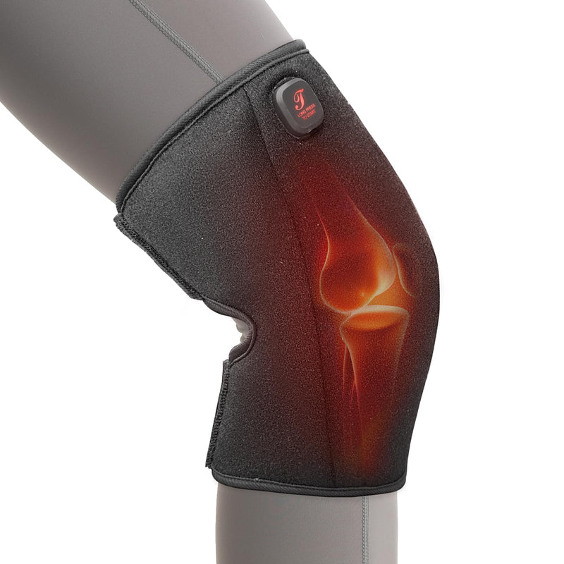 Heated Knee Brace, Cordless Knee Heating Pad for Arthritis, 3 Temperature Modes Knee Warmer, 3000mAh Battery Operated Knee Wrap for Men Women Seniors, Black(Single) Black(Single)