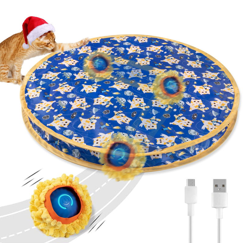 Interactive Cat Toys, Fast Rolling Ball in Play Pocket, Automatic Motion Activated Moving Ball Hide and Seek Mouse Catching Game - BeesActive Australia