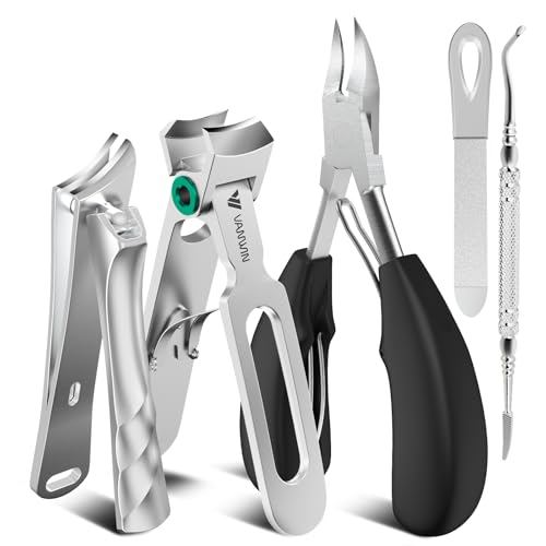 Toenail Clippers for Seniors Thick Toenails, Large Toe Nail Clippers for Men Thick Nails with 37mm Wide Opening, Heavy Duty Ingrown Toenail Clippers with Long Handle Sharp Slanted Nail Cutter