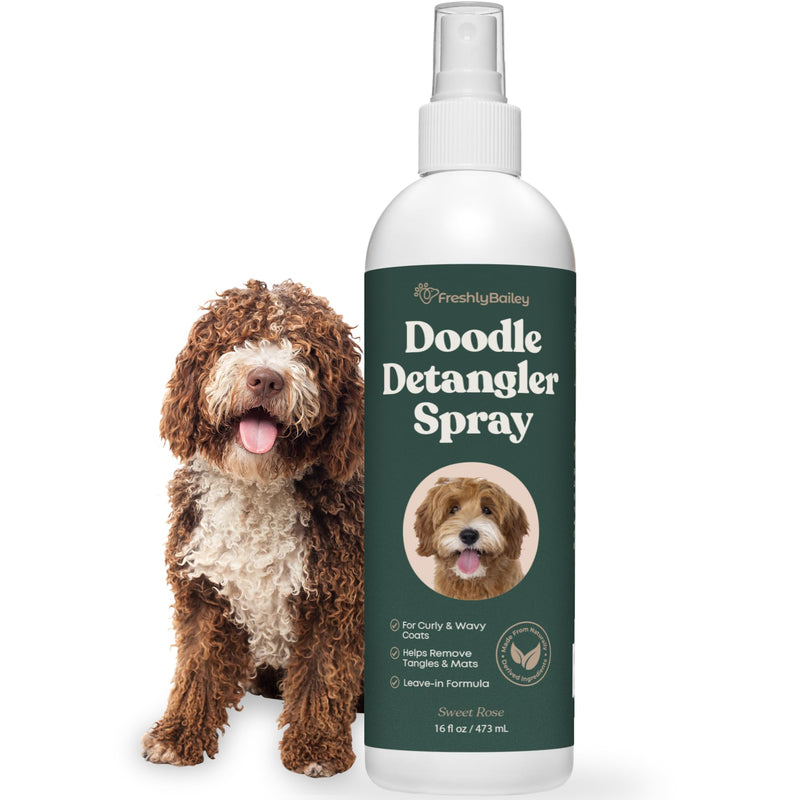 Doodle Detangler Spray - Natural Dog Detangling Spray and Leave in Conditioner for Dogs - Great for Goldendoodle, Poodle, Labradoodle, Bernedoodle - 16 Fl Oz Freshly Bailey - BeesActive Australia