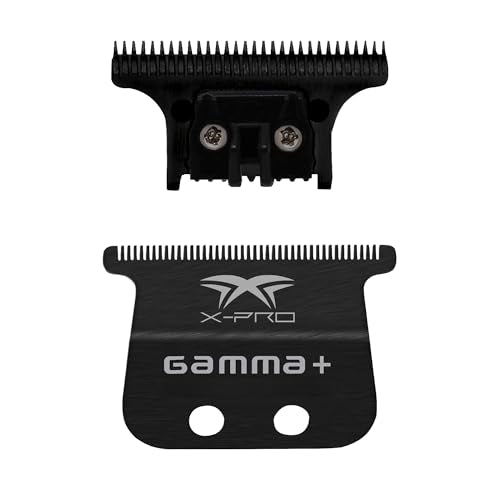 GAMMA+ Hair Trimmer Fixed Moving Blade Replacement Professional Grade X-Pro Black Diamond Carbon DLC Wide / The One DLC