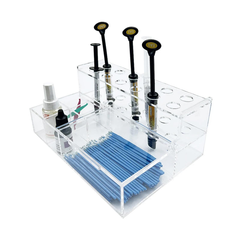 Dental Syringe Acrylic Organizer, YOUYA DENTAL Multi-Function Acrylic Dental Composite Organizer Transparent Resin Holder Applicator for Resin Adhesive Syringes Brush Dispenser Placement Rack Tool Medium - BeesActive Australia
