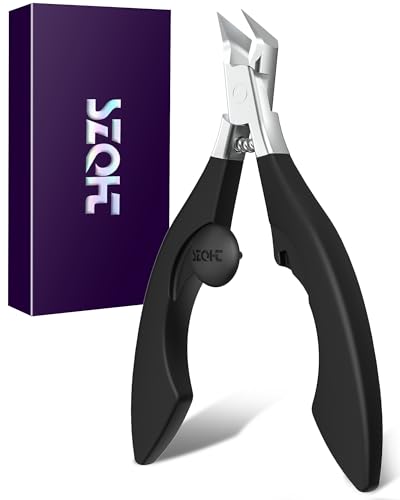 Nail Clippers for Thick Toenails & Fingernails – Straight Edge Stainless Steel Cutter with Safety Lock, Ergonomic Grip – Professional Ingrown Nail Trimmer for Men & Women Straight Blade