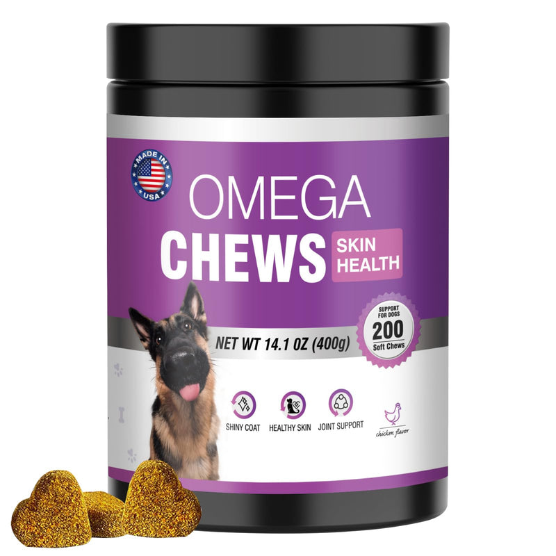 Omega 3 Fish Oil for Dogs Dog Skin and Coat Supplement Omega 3 for Dogs Shiny Coats Dog Skin Allergy Relief for Dogs Itching Reduce Shedding EPA & DHA Fatty Acids Salmon Oil Supplement 200 Ct - BeesActive Australia