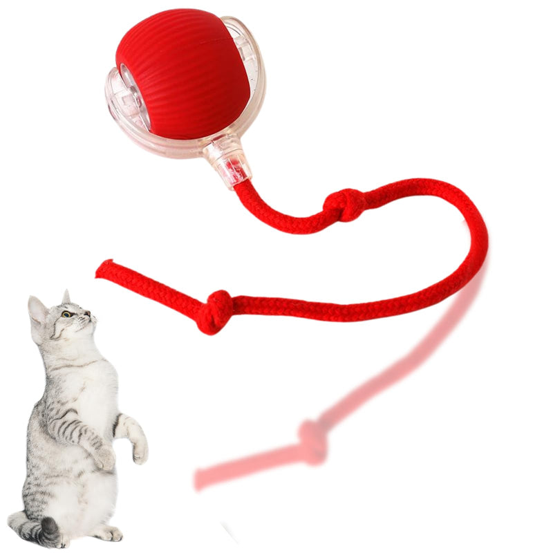 Interactive Cat Toys Ball, Automatic Moving Electric Cat Toy Rolling Ball for Indoor Cat Exercise, USB Rechargeable Red - BeesActive Australia