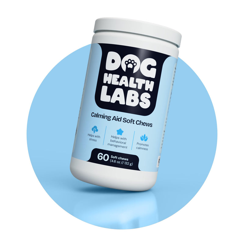Calming Aid for Dogs – 60-Count Soft Chews with Melatonin, Chamomile & L-Tryptophan – Promotes Relaxation During Stressful Events – Vet Recommended Calming Supplement – Made in USA