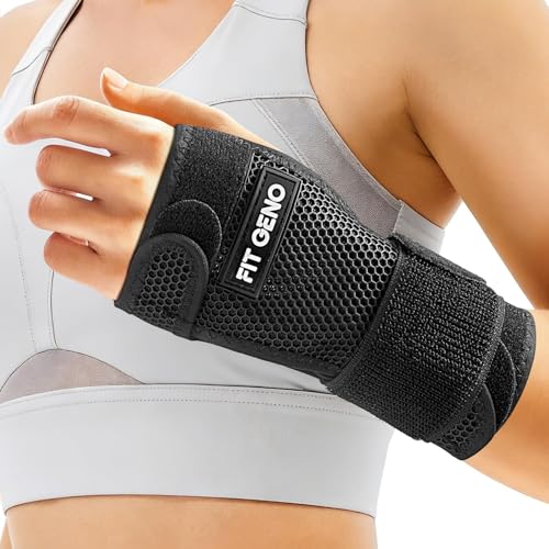 Fit Geno Carpal Tunnel Wrist Brace for Women and Men - Pain Relief for Tendonitis, Arthritis, Strain and Sprain - Adjustable Wrist Splint Support for Day & Night (Left Hand M/L)