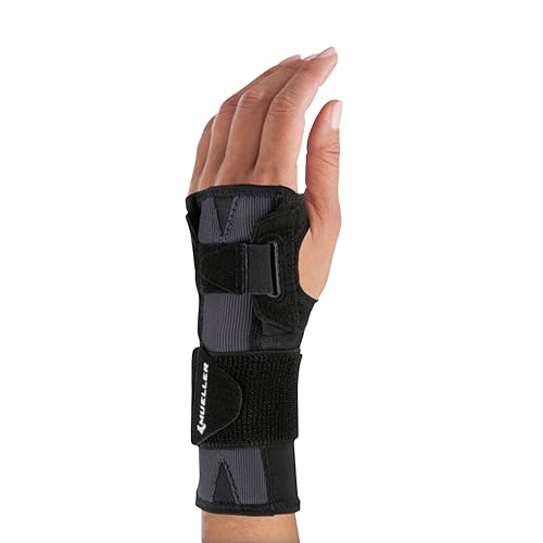MUELLER Sports Medicine Comfort Flex Wrist Stabilizer, Wrist Pain Relief Support for Men and Women, Ideal for Carpal Tunnel, Tendinitis, Arthritis, Black, One Size