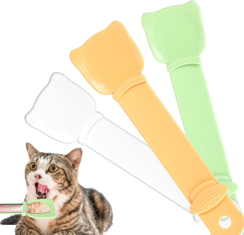 3Pcs Cat Strip Feeder, Cat Treat Dispenser, Happy Cat Wet Food Spoon, Cat Squeeze Treats for Cat Lickable Liquid Snack, Cat Feeding Food Storage - BeesActive Australia