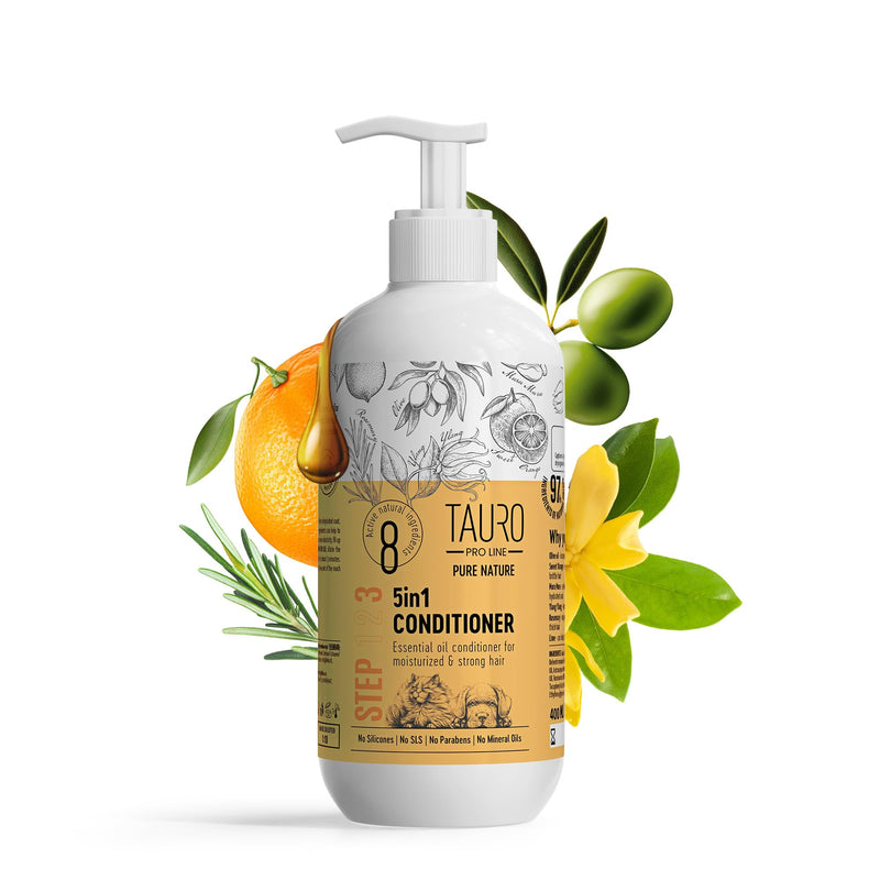 Moisturizing Dog Conditioner 5in1 - Allergy Dog and Cat Shampoo, Sulfate Parabens SLS Free Natural Composition Grooming Product with Essential Oils for Gentle Coat & Skin Deep Hydration, 13.5 Oz - BeesActive Australia