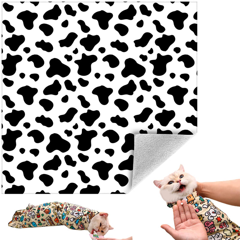 Cat Grooming Wrap, Self-Adherent Soft Cat Blanket to Wrap, Nail Clipping, Anti-Bite, Anti-Scratch, Anti-Escape Calming Wrap (Dalmatian Print-M) - BeesActive Australia