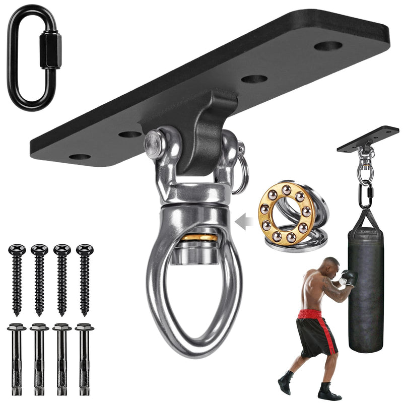 Kipika Heavy Bag Hanger Wall Mount Punching, Rotatable Heavy Duty Boxing Bag Bracket for Home Gym Indoor, Adjustable Length for Kickboxing Bag, Muay Thai Bag,Speed Bag B-Black