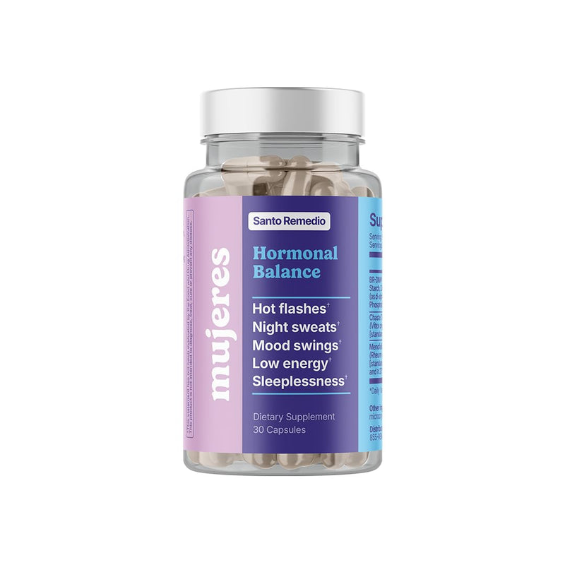 Santo Remedio Hormonal Balance, Dietary Supplement, Relief for Menopause Symptoms, Helps Reduce Hot Flashes, Night Sweats, and Mood Swings, Clinically Proven Ingredients, Hormone-Free, 30 Servings