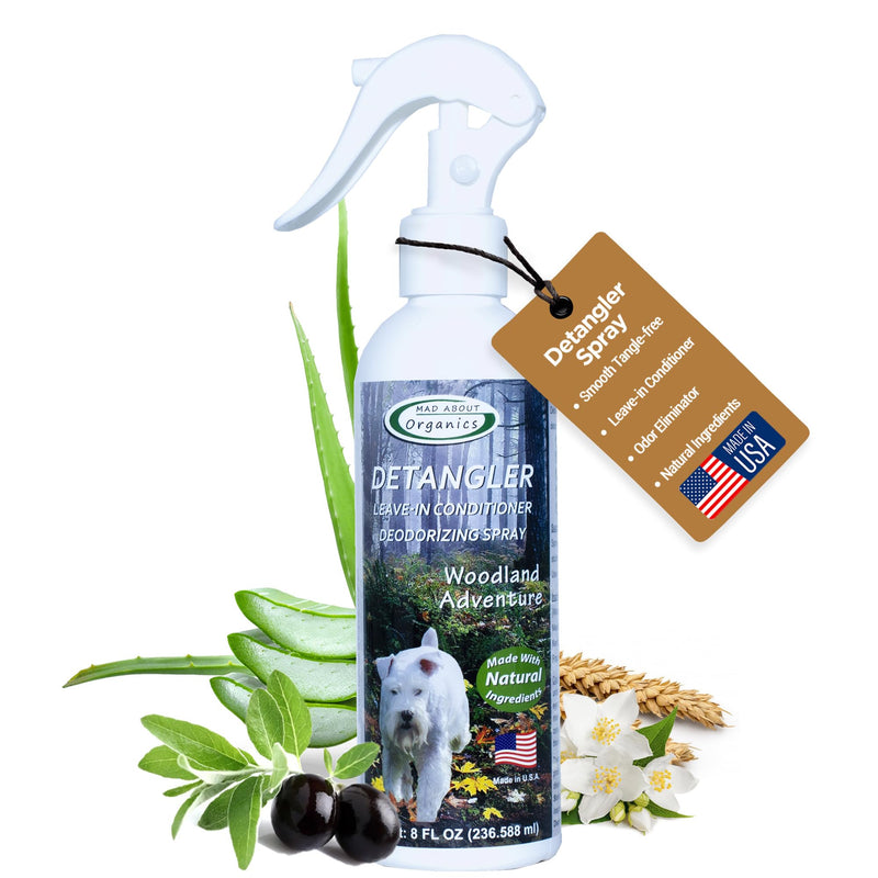 Detangler Spray - Woodland Adventure - Deodorizing Spray for Dogs and Horses, Leave-in Conditioner, Gently Releases Tangles, Softens Coats, Freshens Scent | Made in The USA | 8 oz - BeesActive Australia