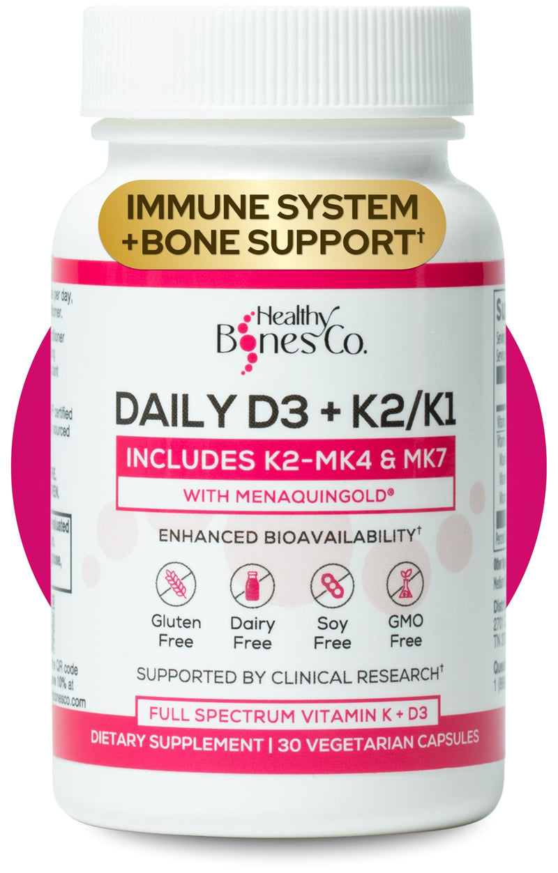 Premium D3 K2 - Full Spectrum Vitamin D3 K2, 2000 IU D3 + MK7 + MK4 + K1, Daily D3 K2 & K1 Supplements - Vitamin D Supports Calcium Absorption for Strong Bones & Immune Health - 30 Capsules 30 Count (Pack of 1)