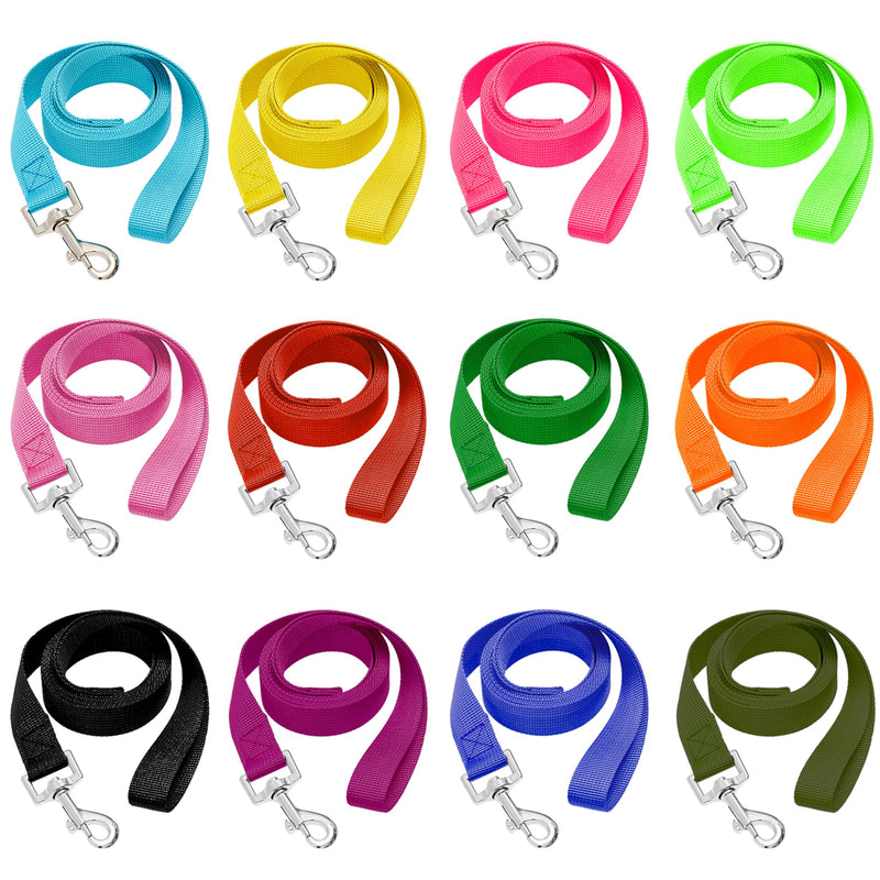 12 Pcs Dog Leashes for Small Medium Large Dogs, 6FT Lead Short Dog Leash with Swivel Hook for Walking, Training, Hiking, Rescues, Grooming, Shelter, Outdoor - BeesActive Australia