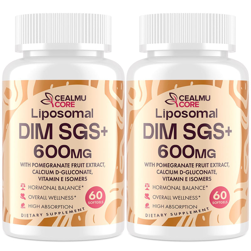 Liposomal DIM SGS Supplement 2 Pack- Estrogen Supplements | Contains Sulforaphane Glucosinolate, Vitamin E, Pomegranate Fruit,Support Detox and Antioxidant,for Women & Men 60 Count (Pack of 2)