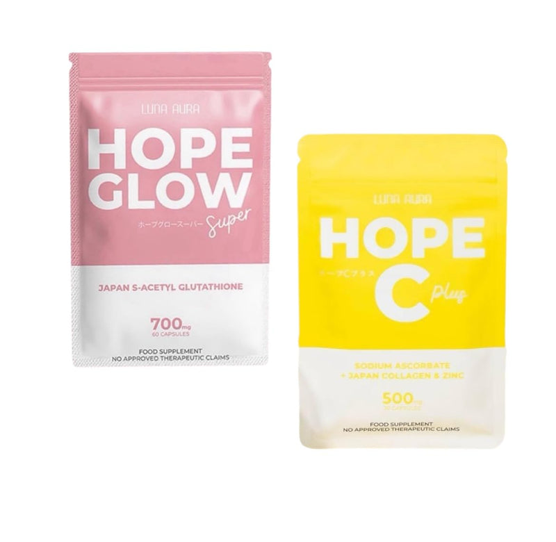 Glowing Skin Super Combo: Luna Aura Hope Glow Super 700mg & Hope C