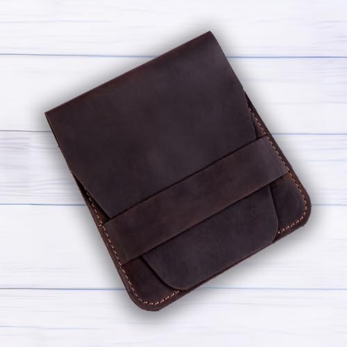 Leather Manicure Set Case Grooming Kit Organizer (Dark Brown) Dark Brown