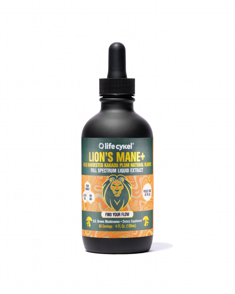 Life Cykel - Lion's Mane Mushroom Extract with Kakadu Plum - Brain Booster Nootropic for Memory, Focus & REM Sleep - Non-GMO, Organic Mushroom Tincture - 4 Fl Oz (60 Servings) 4 Fl Oz (Pack of 1)