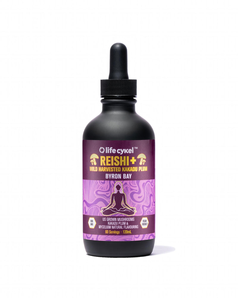 Life Cykel - Reishi Mushroom Extract with Wild Kakadu Plum - Potent Immune & Sleep Support Supplement, Vitamin-C Rich Adaptogen Mushroom Drops - 4 Fl Oz 4 Fl Oz (Pack of 1)