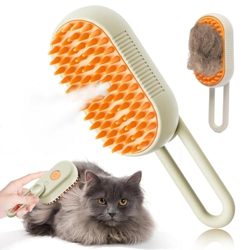 Cat Steam Brush, 4 in 1 Steam Brush for Cats Dogs, for Cleaning, Shedding, Massage & Combing, Rechargeable and Anti-Static, b02 - BeesActive Australia