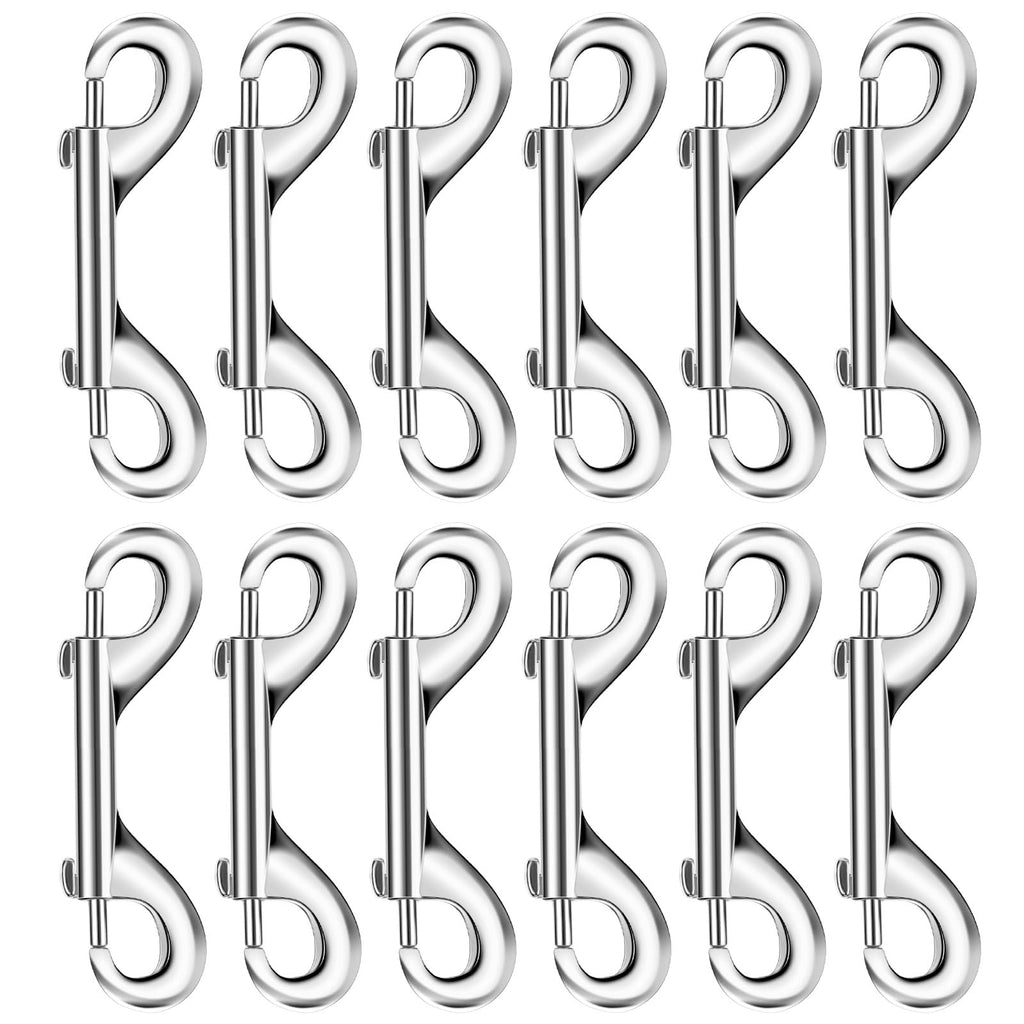 12 Pieces Double Ended Bolt Snaps Hook, 3.5 Inch Zinc Alloy Trigger Clips Key Holder for Linking Key Chain Dogs Leash Collar Leash Key Chain Horse Tack Pet Sling Feed Buckets