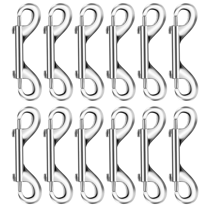 12 Pieces Double Ended Bolt Snaps Hook, 3.5 Inch Zinc Alloy Trigger Clips Key Holder for Linking Key Chain Dogs Leash Collar Leash Key Chain Horse Tack Pet Sling Feed Buckets