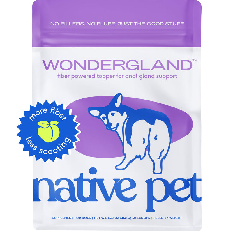 Native Pet WonderGland - Dog Anal Gland Treatment Using Fiber for Dogs - Prevents Scooting for Dogs Anal Gland Supplement Including Dog Gut Health Probiotics for Anal Gland Support - 60 Scoops - BeesActive Australia