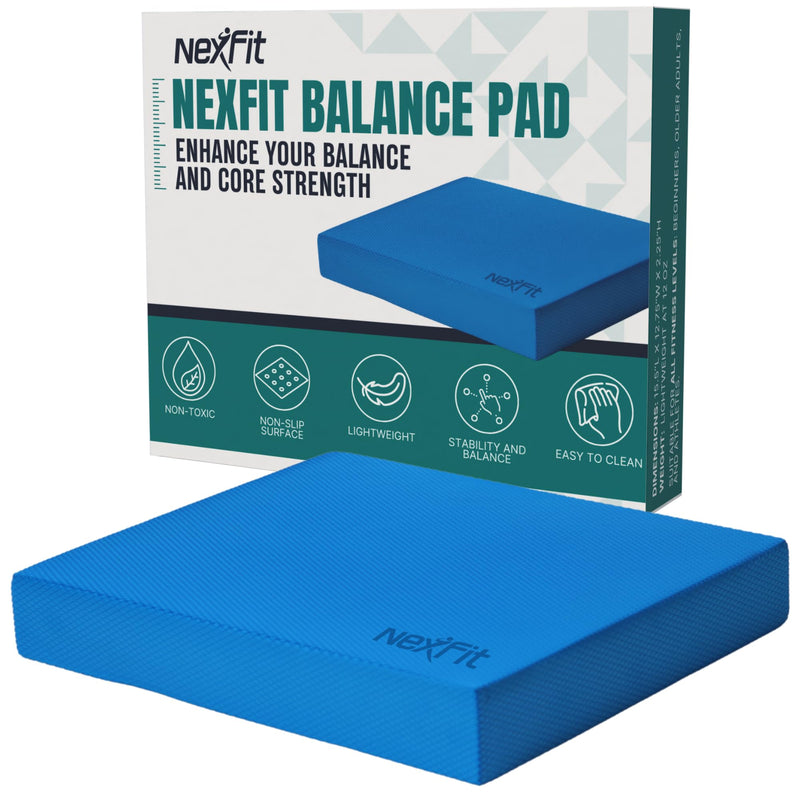 High-Density Balance Pad - Durable TPE Foam Balance Pad Physical Therapy, Foam Exercise Pad with Non-Slip Surface, Lightweight for Home & Gym Workouts, Core Strength & Balance Enhancement Blue Large(15.5" x 12.5")