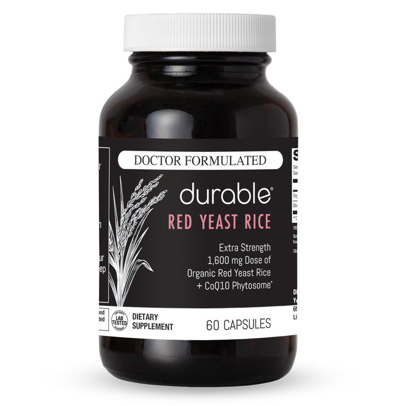 Durable RED Yeast Rice ‚Äì Organic 1,600 mg Extra Strength + CoQ10 Phytosome ‚Äì Supports Healthy Cholesterol, Heart, Lipids & Circulation ‚Äì Doctor Formulated, Non-GMO, Vegan, Made in USA (60 Capsules). 60 Count (Pack of 1) - BeesActive Australia