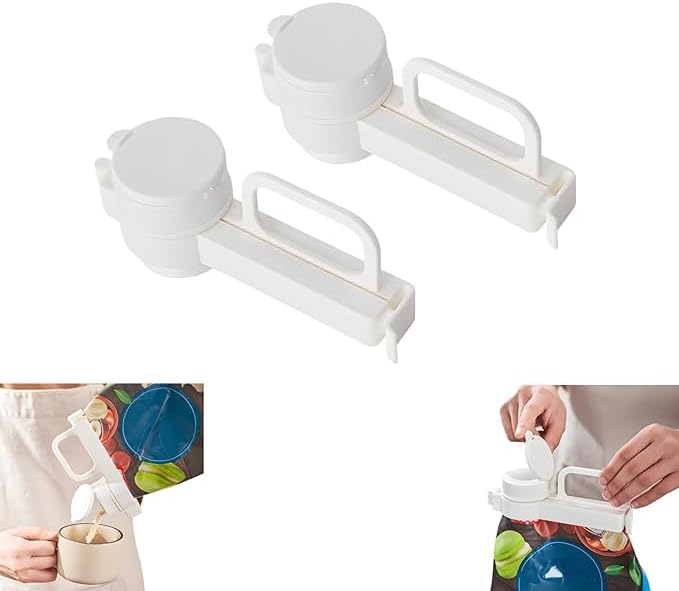 Bag Clips With Pour Spout,2 Pack Bag Clip With Pour Spout，Bag Clips With Pour Spout/Handle For Small Particle Food、Liquid、Dog/Cat Food Storage Organizer - BeesActive Australia