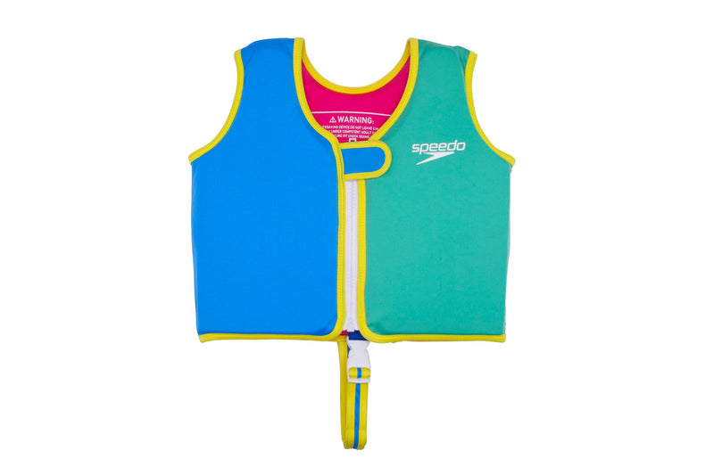 Speedo Kids' Begin to Swim Flotation Classic Life Vest UPF 50 Large Bondi Blue/Fake Green