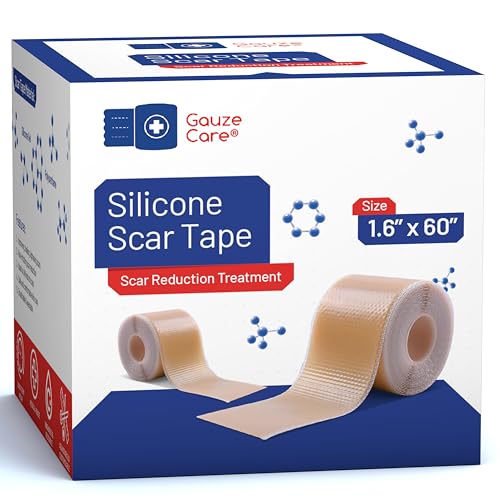 GauzeCare Silicone Scar Tape – 1.6”x60” Roll – Medical-Grade, Reusable, Professional Silicone Scar Tape for Surgical Scars, C-Section, Burns, Keloid, and Acne Scars 1.6"x60" - 1 Roll
