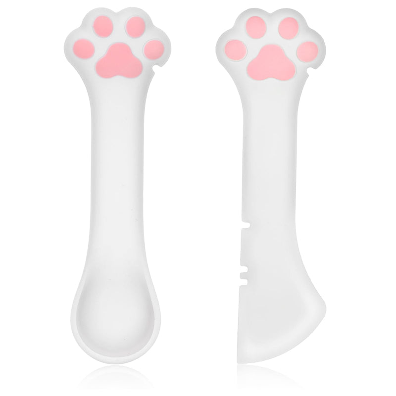2 Pcs Cat Food Spatula Cat Can Opener And Spoon Silicone Pet Food Spoon Cat Food Spoon Spoon for Cat Food Can Wet or Dry Food Short Spoon Cat Treat Dispenser Cat Spoons for Wet Food with Mini Spatula - BeesActive Australia