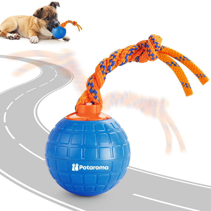 Potaroma Interactive Dog Ball Toys Touch Activated, Rechargeable Animal Sound Dog Toy, Durable Moving Ball for Pup with Chewing Rope for Dogs Puppy, Blue - BeesActive Australia