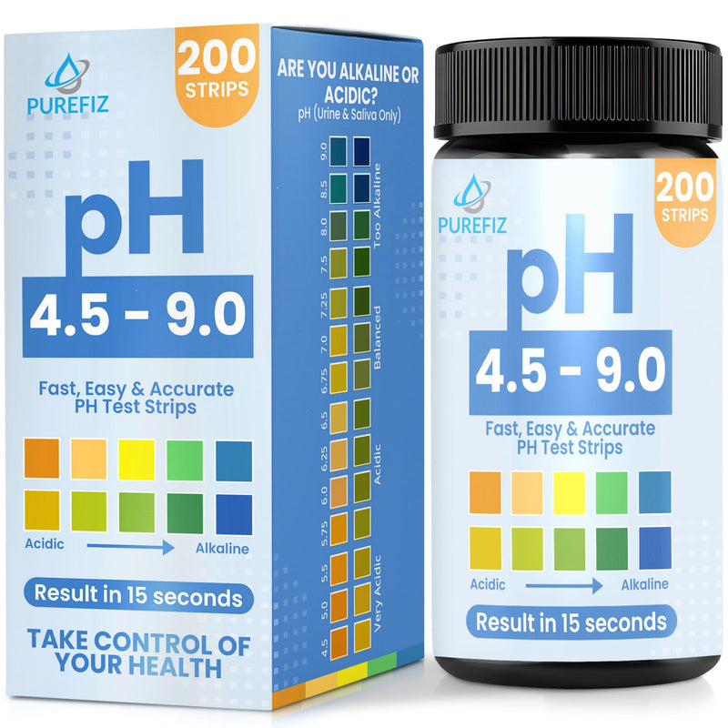 pH Test Strips for Urine & Saliva – 200 Easy-to-Use Strips for Fast, Accurate pH Testing at Home, Get Clear Acid-Alkaline Balance Results in Seconds, Perfect for Tracking Your Body's pH, 4.5-9.0 Range pH 4.5-9.0 (200 Pack) - BeesActive Australia