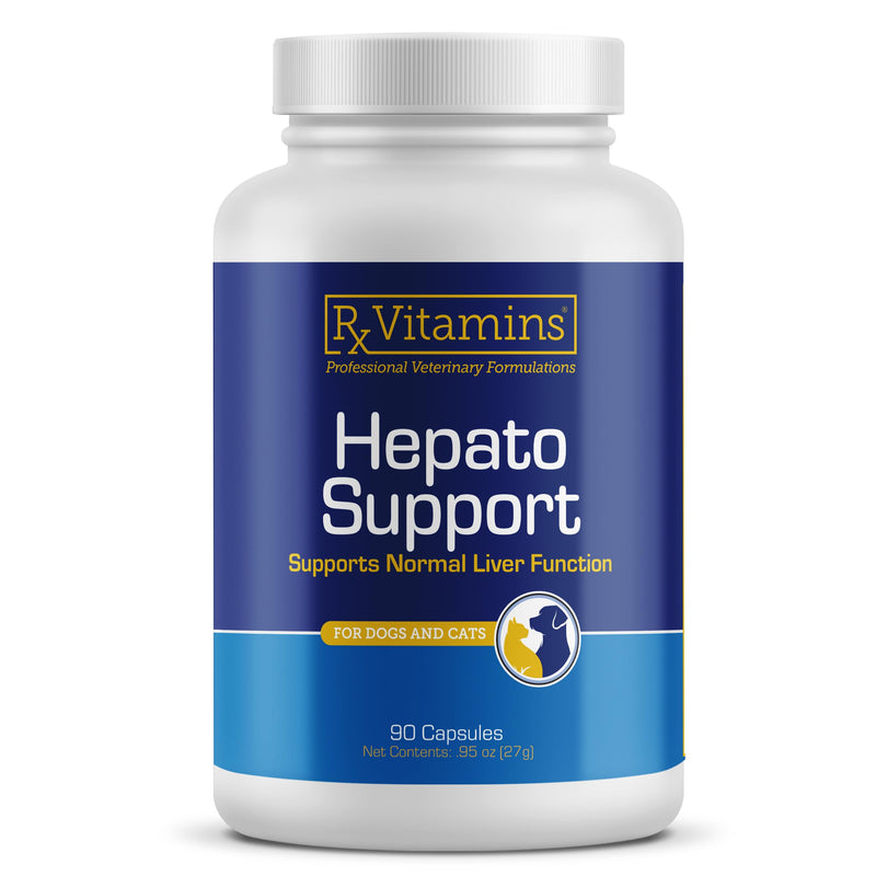 Rx Vitamins Hepato Support for Dogs & Cats - Liver Support Supplement with Milk Thistle - Boosts Liver Detox for Senior Pets - 90 ct New Label