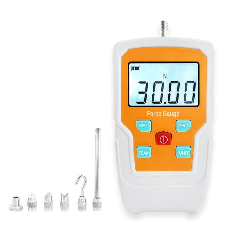 Digital Force Gauge Push and Pull Meter Dynamometer Tension Pressure Tester Thrust Meter Compression Load Plug Force Destructive Tests 30N/3kg/6.5lb/108Oz 6.5LB 30N - BeesActive Australia