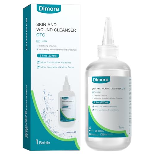 Dimora Skin and Wound Cleanser, First Aid Wound Wash Solution 8oz/237ml 237ml