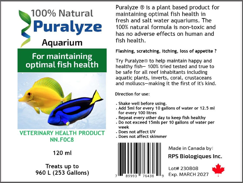 Puralyze, Fish Health Product for Saltwater Aquariums