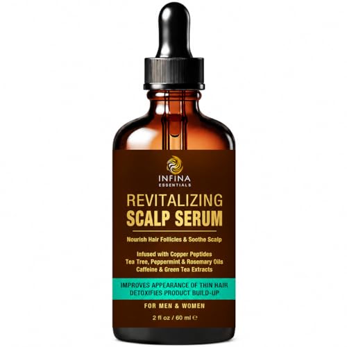 Scalp Serum for Hair Growth - Copper Peptides, Caffeine & Tea Tree, 2 fl oz Revitalizing Scalp Serum