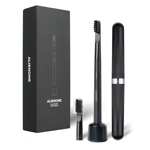 ALIENONE Ultra Slim Sonic Electric Toothbrush - Smart Pressure Sensor for Sensitive Teeth & Gums, 32,000 Vibrations, IPX6 Waterproof Aluminum Body, 45-Day Battery, Wireless USB Charging & Travel Case