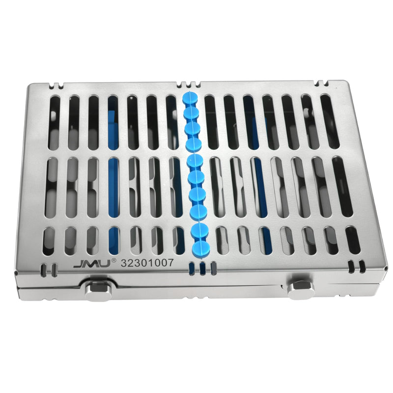 JMU Dental Autoclave Sterilization Cassettes for 10 Instruments, Detachable Instrument Cassette Rack, Blue 1 - BeesActive Australia