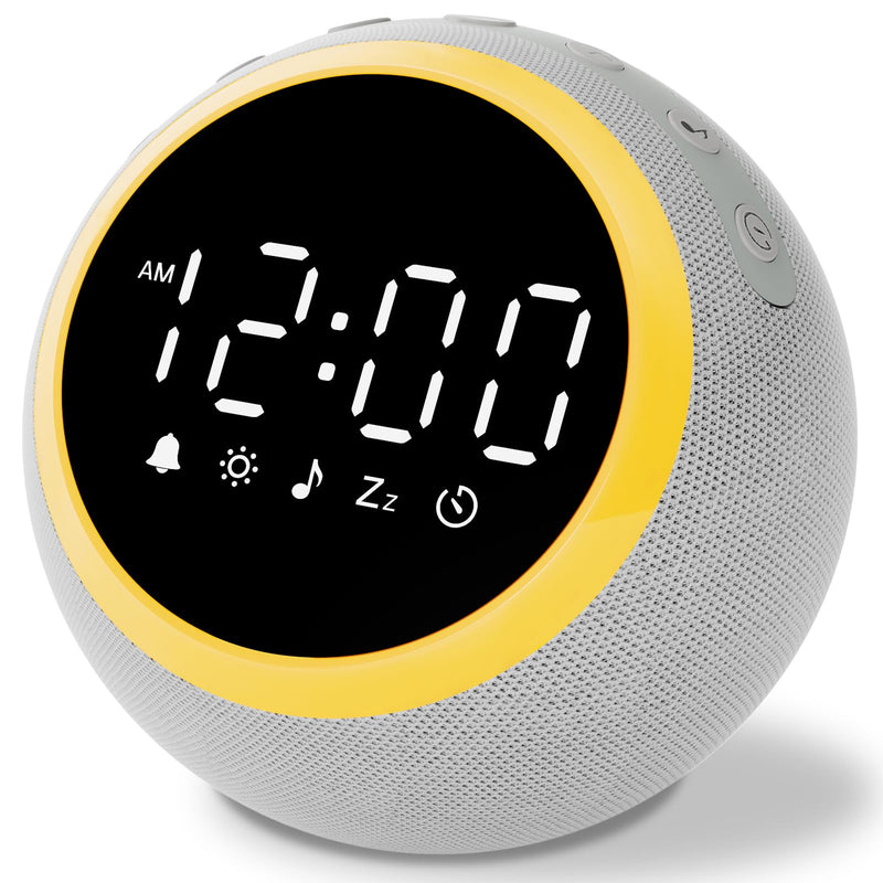 Rohent Sound Machine for Sleeping Adults: Alarm Clocks for Bedrooms, 25 Soothing Sounds, 7 Soft Wake-Up Sounds, 16 Adjustable Volume & Timer, Memory Function - Ideal for Bedroom Gray 4.5*4.5*4.5 - BeesActive Australia